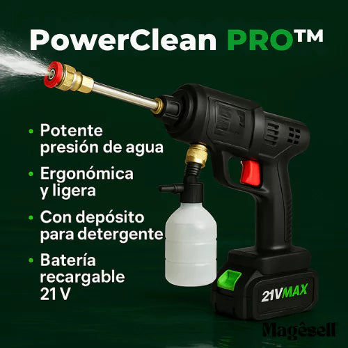 PowerClean PRO™ Pistola de Limpieza Alta Presión+2 Baterias