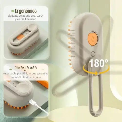 PetMaster™ Cepillo vapor de masaje para mascota 3 en 1